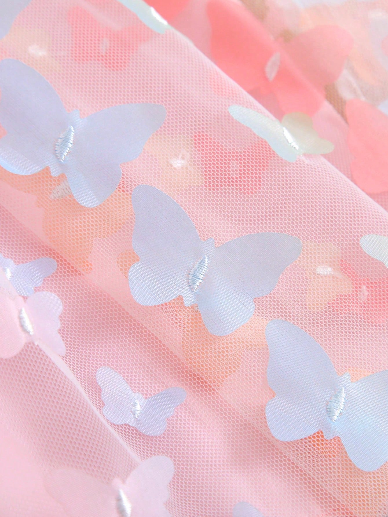 Young Girl Gorgeous Princess Dress With 3D Butterfly Decoration, Rainbow-Colored Straps, Perfect For Parties, Birthdays Or Summer Gifts