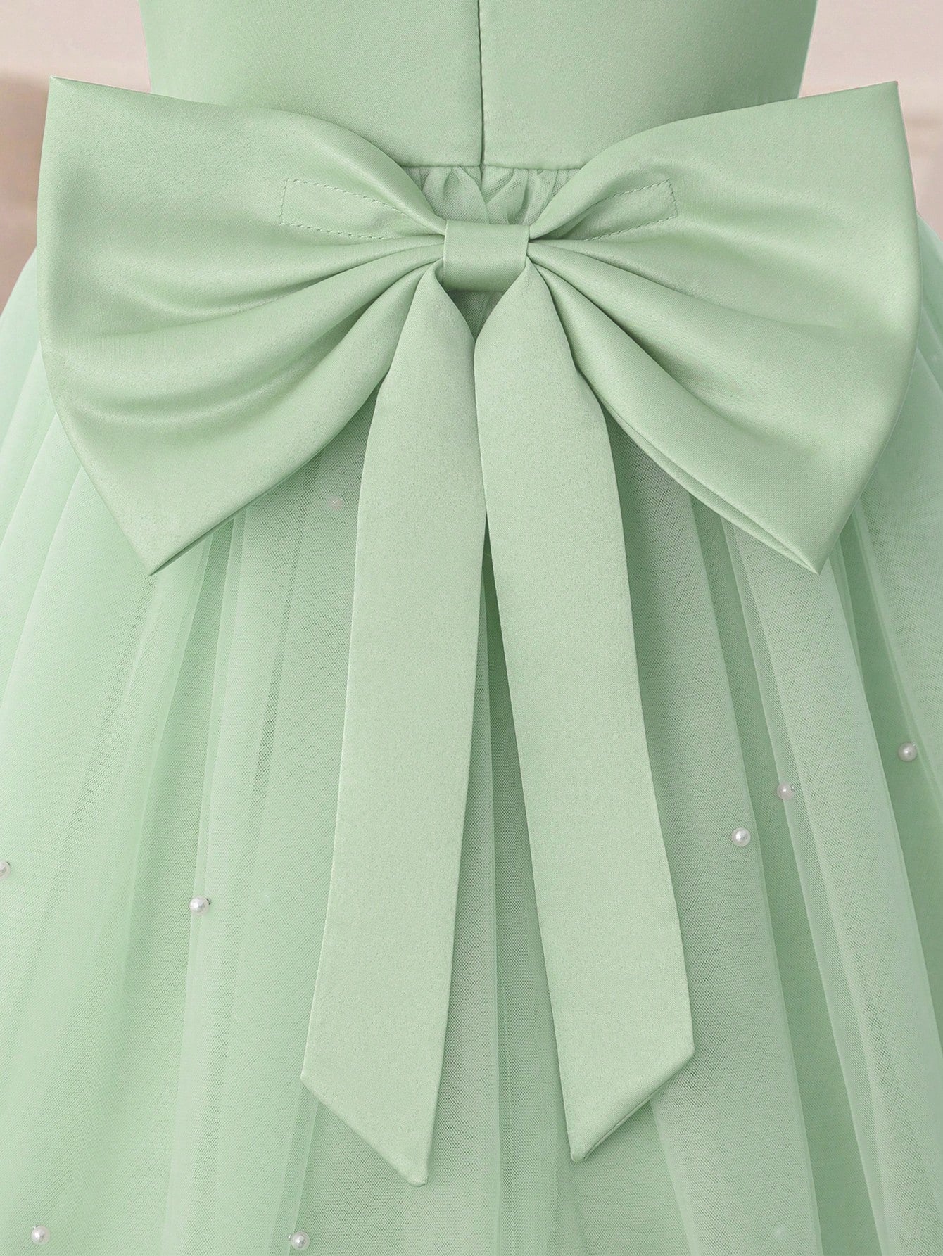 Young Girl Ruffle Trim Mesh Party Princess Dress, Suitable For Birthday Party, Valentine's Day Gift, Prom, Party, Casual Daily, Instrument Show, Stage Performance