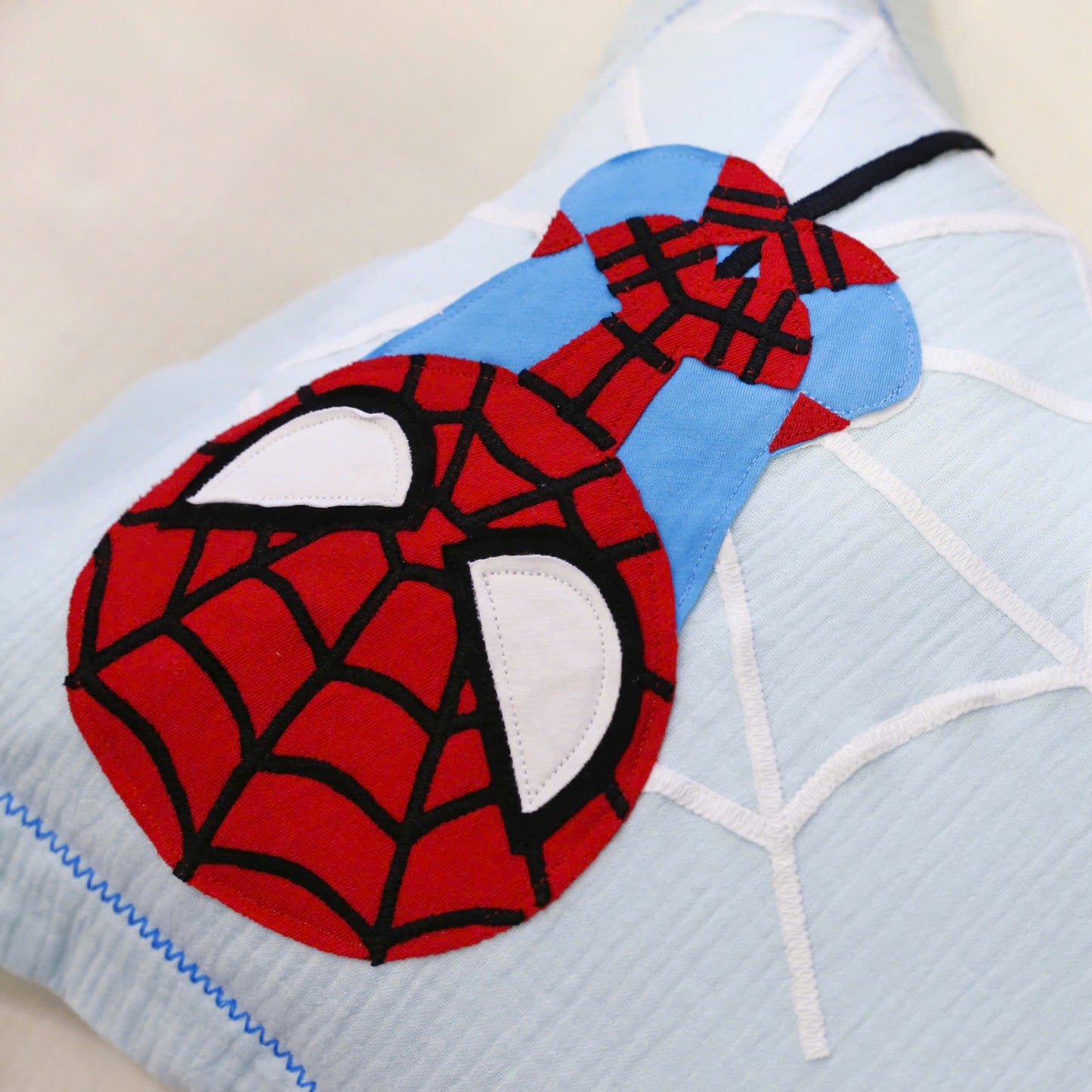 Personalized Web-Slinger Muslin Pillow | Custom Name Spider-Inspired Superhero Bedding