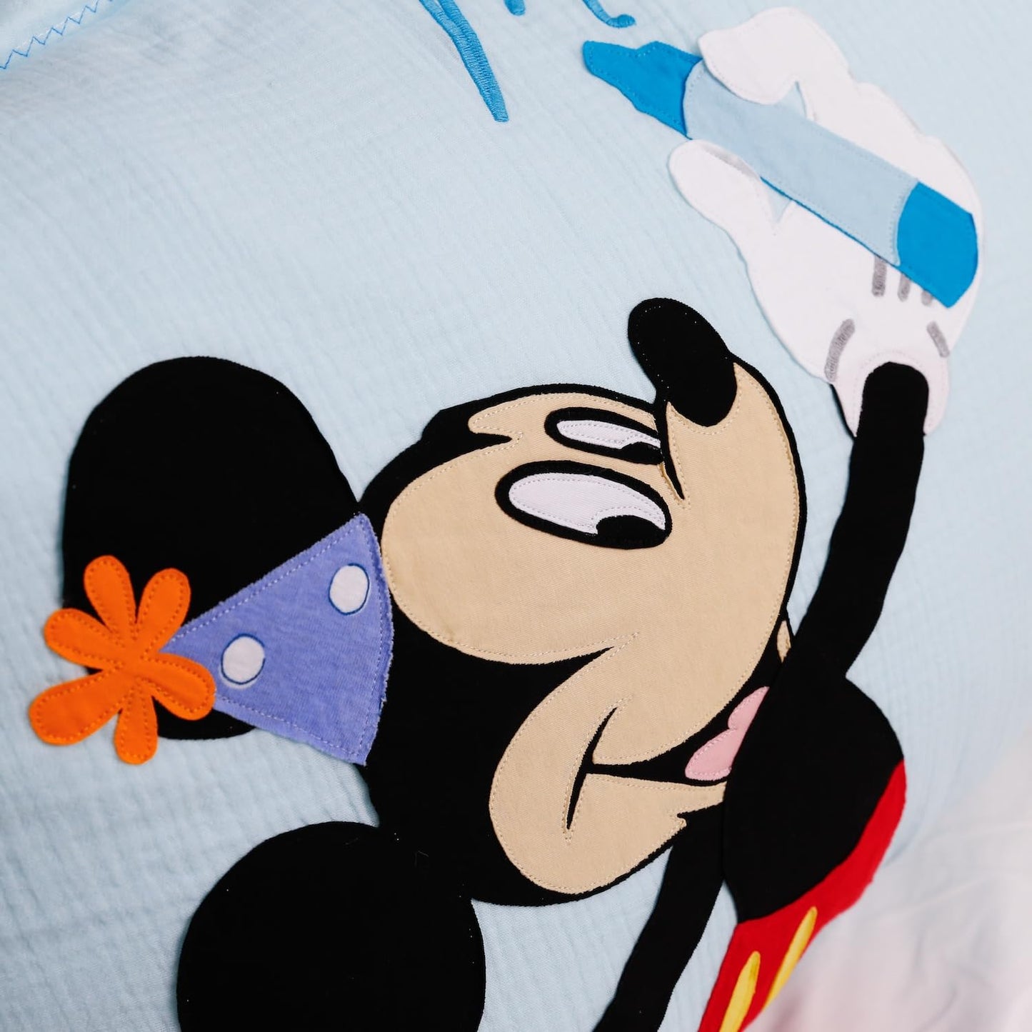 Cartoon Mouse Custom Name Muslin Pillowcase ( Mickey )